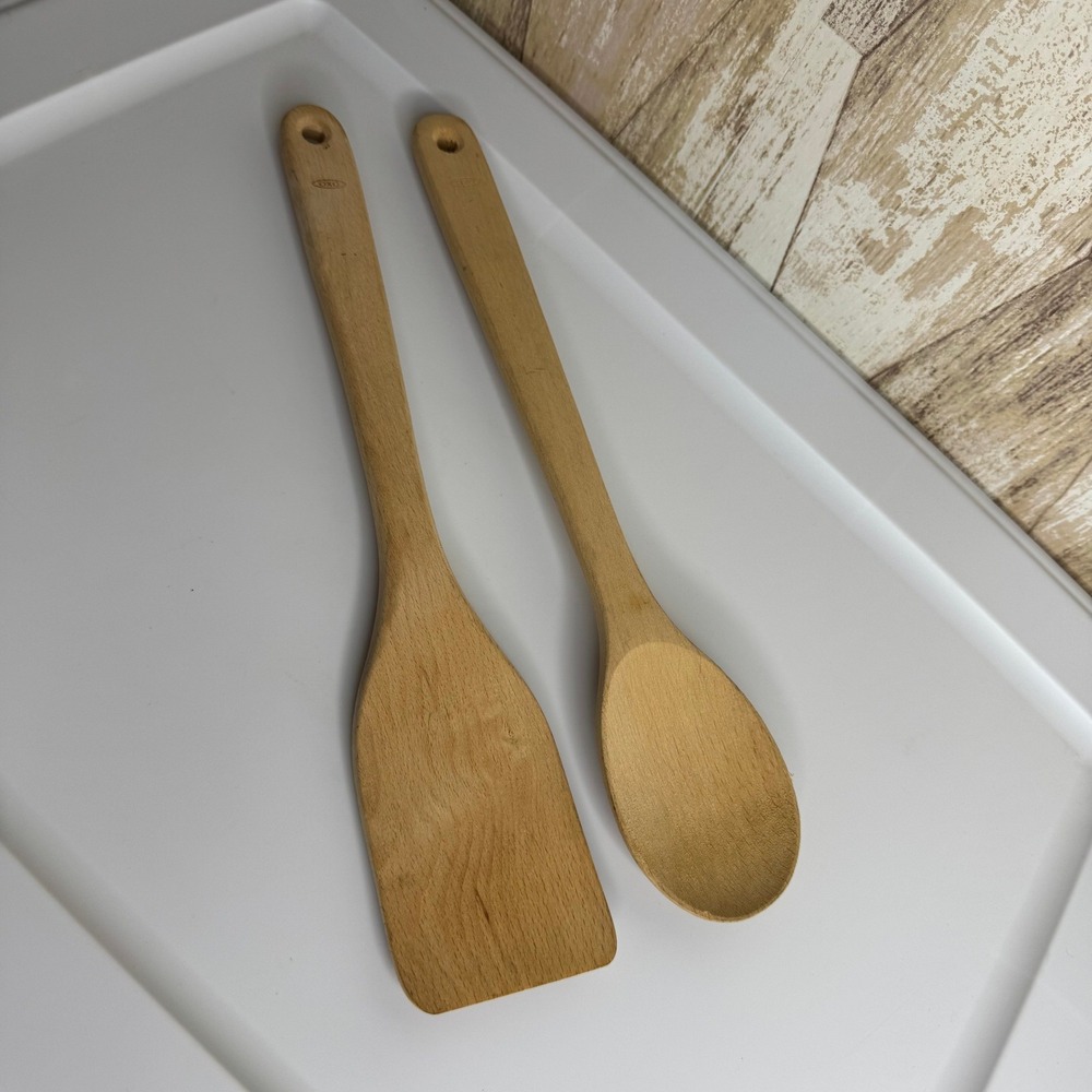 OXO Good Grips‎ Wooden Spoon and Turner Spatula Set Beech Wood Kitchen Utensils